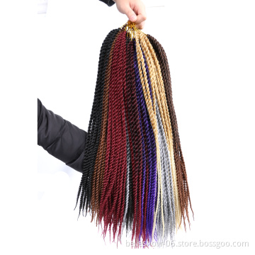 Hot sell 18 inch 30 stands wholesale Crochet Braids  Ombre synthetic crochet extension Senegalese twist hair senegalese twists